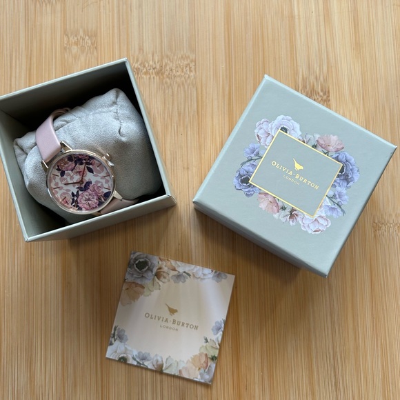 Olivia Burton Watch With 34mm Floral Face & Pink Band main image 6